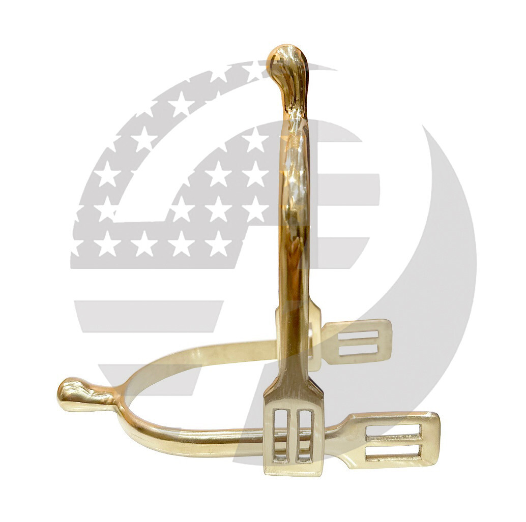 Gold/Golden Color Horse Riding Spurs Stainless Steel Blunt End Shank Spurs