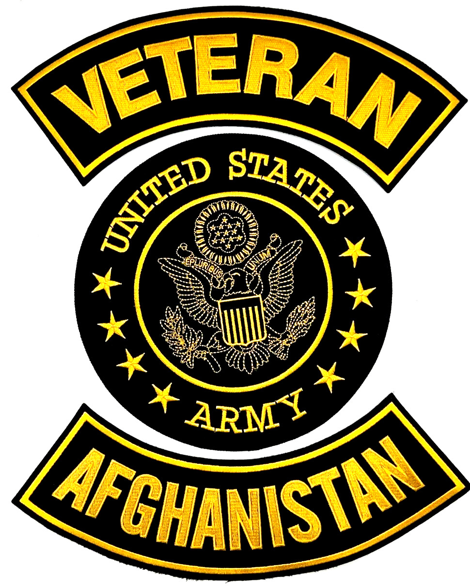 U.S. ARMY SEAL VETERAN AFGHANISTAN MILITARY MOTORCYCLE VEST LOT OF 3 PATCHES