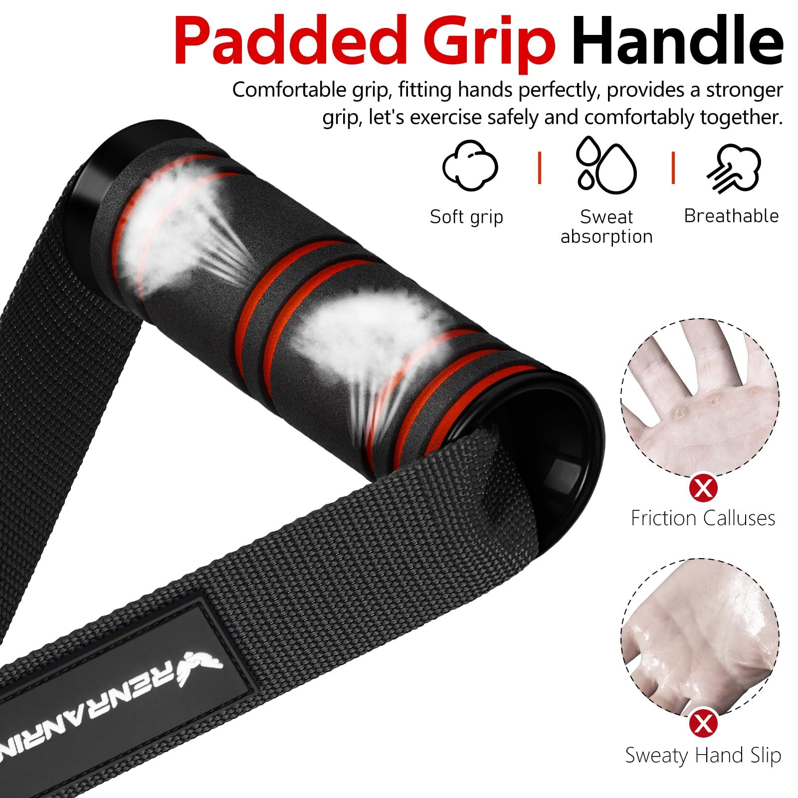 RENRANRING Gym Exercise Handles, Replacement Handle Attachments for Cable Mac...