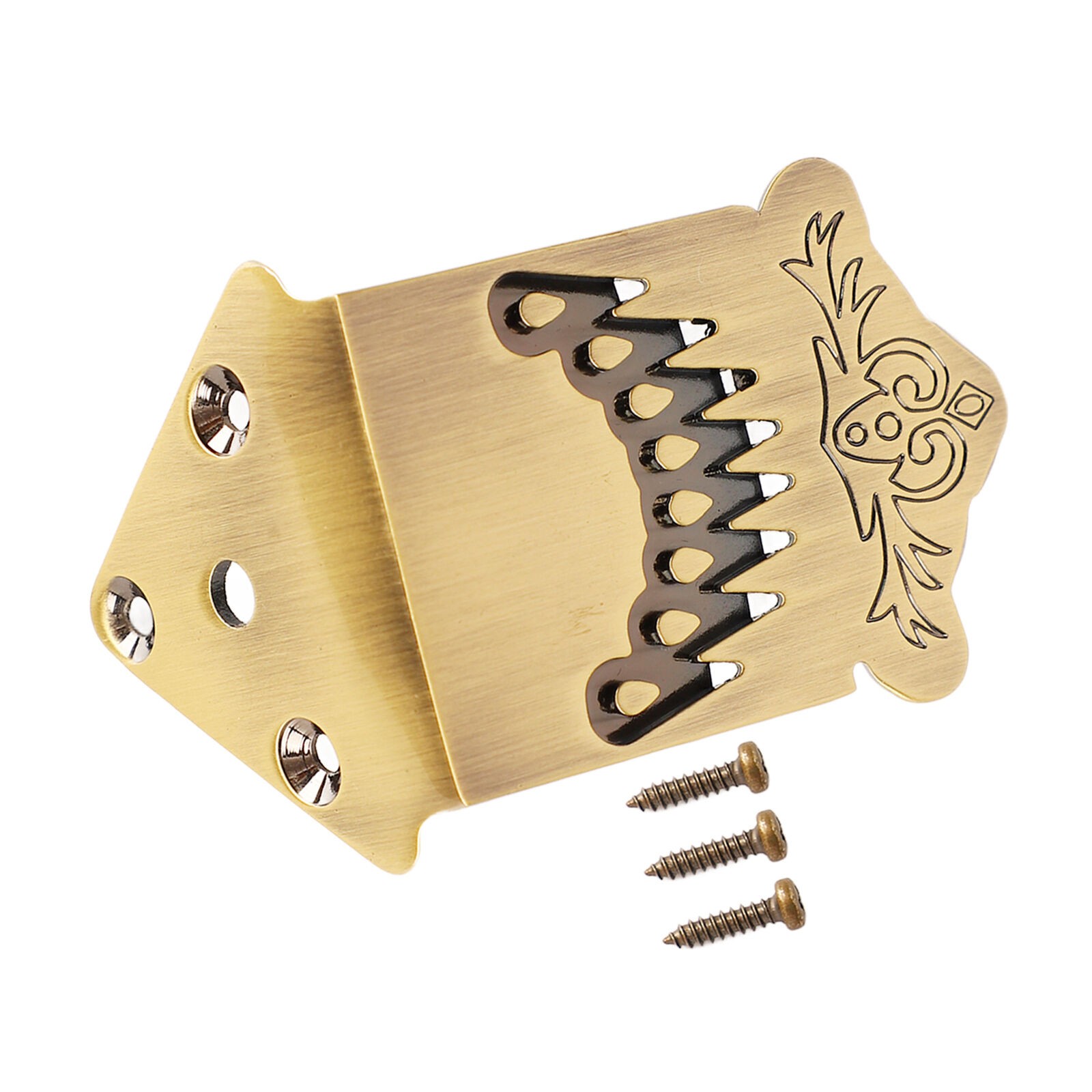 Bronze 8 String Mandolin Tailpiece Feather Pattern Metal Mandolin Instrument
