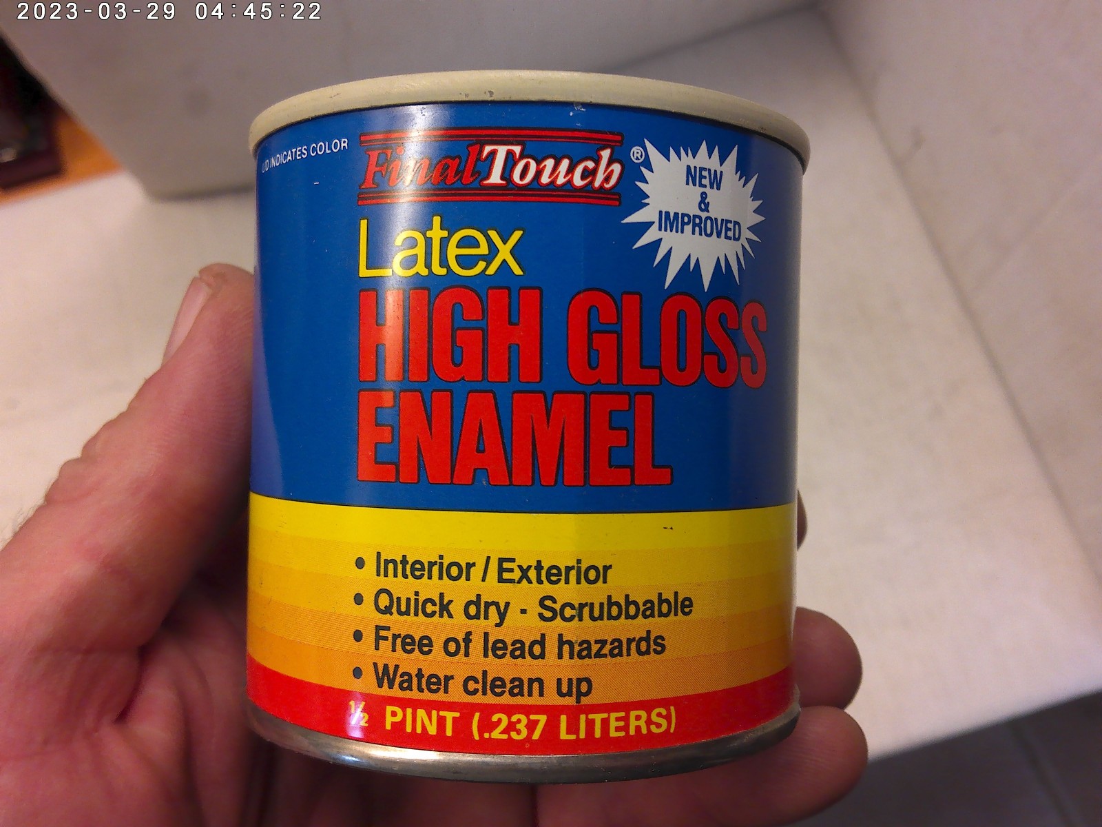 1/2 pint protective enamel paint (Final Touch) Flat Black NEW