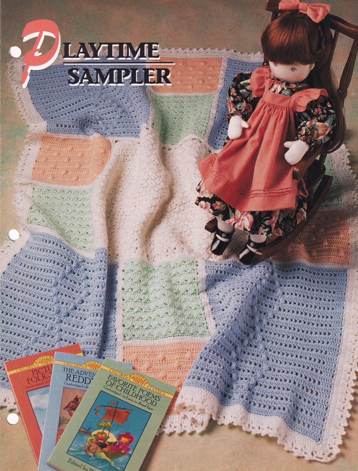 Crochet Afghan Pattern PLAYTIME SAMPLER Instruction Leaflet Annie's