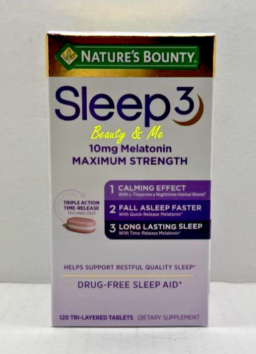 Nature's Bounty Sleep3 10mg Melatonin 120 Tablets ** Sleep 3 **