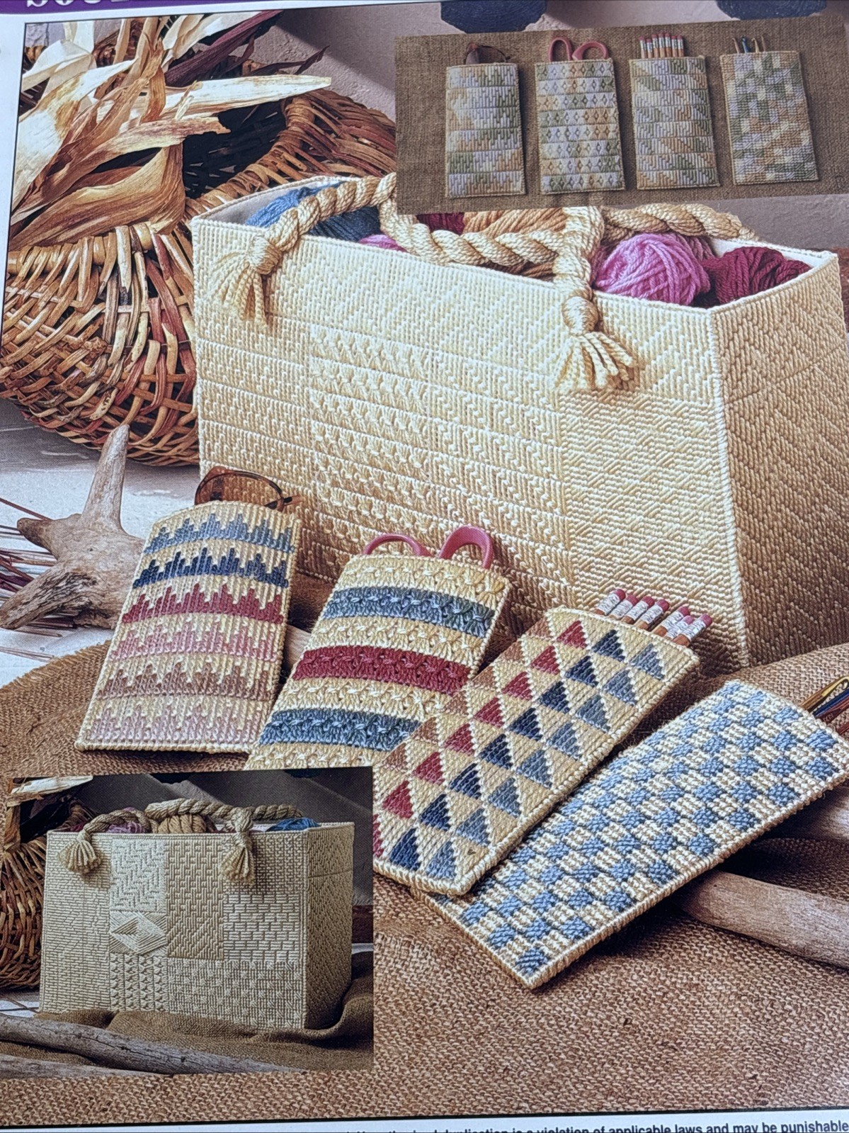 Southwest Tote Set Eyeglass Case Annie's Attic Plastic Canvas Pattern Page