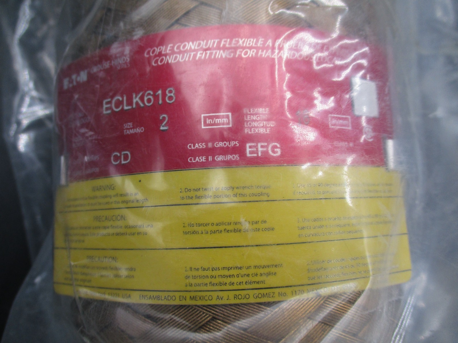 CROUSE HINDS ECLK618 2" X 18" EXPLOSION PROOF FLEXIBLE COUPLING *SAME DAY SHIP