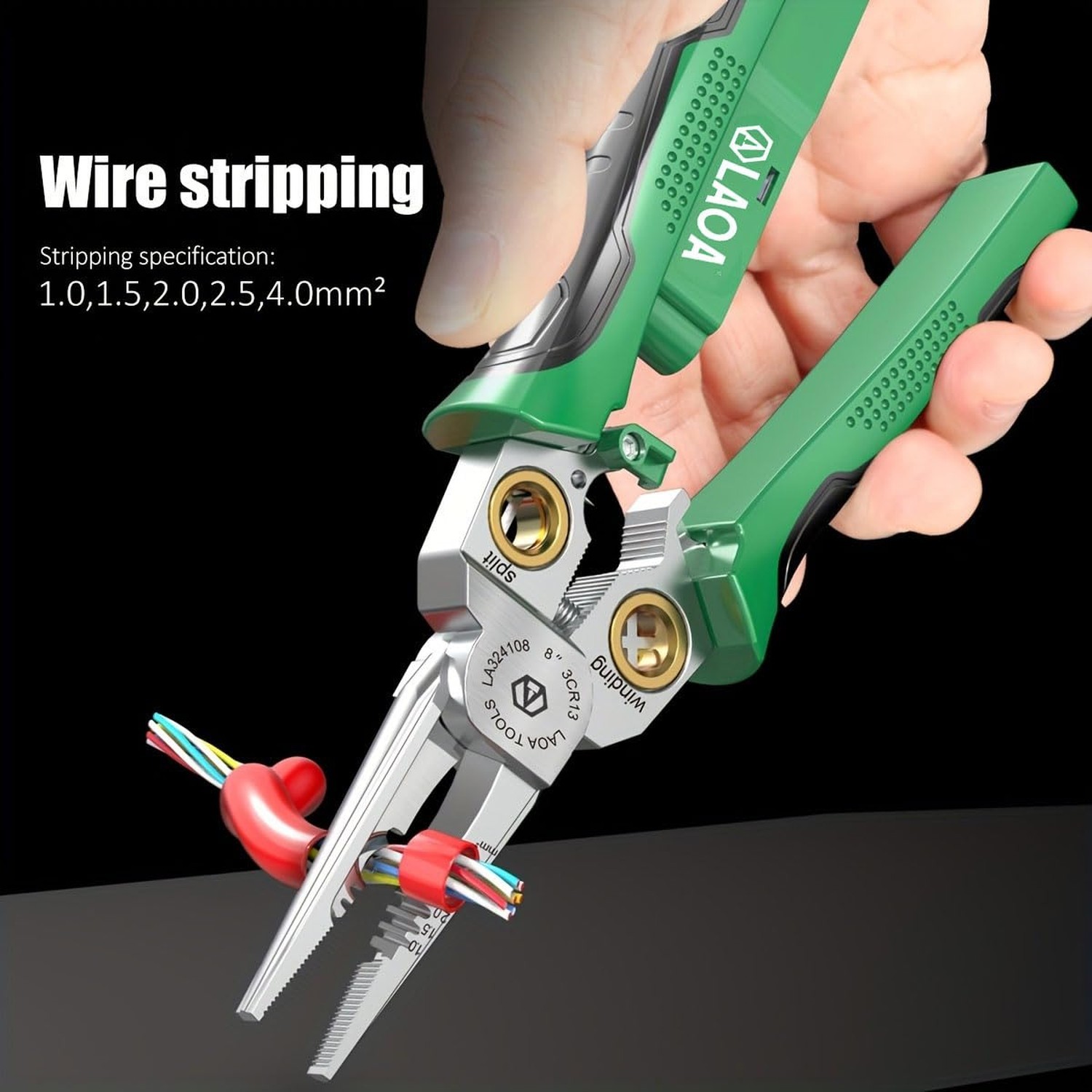 LAOA Wire Strippers Electricity Measurement Function, 8in1 Wire Stripping Pli...