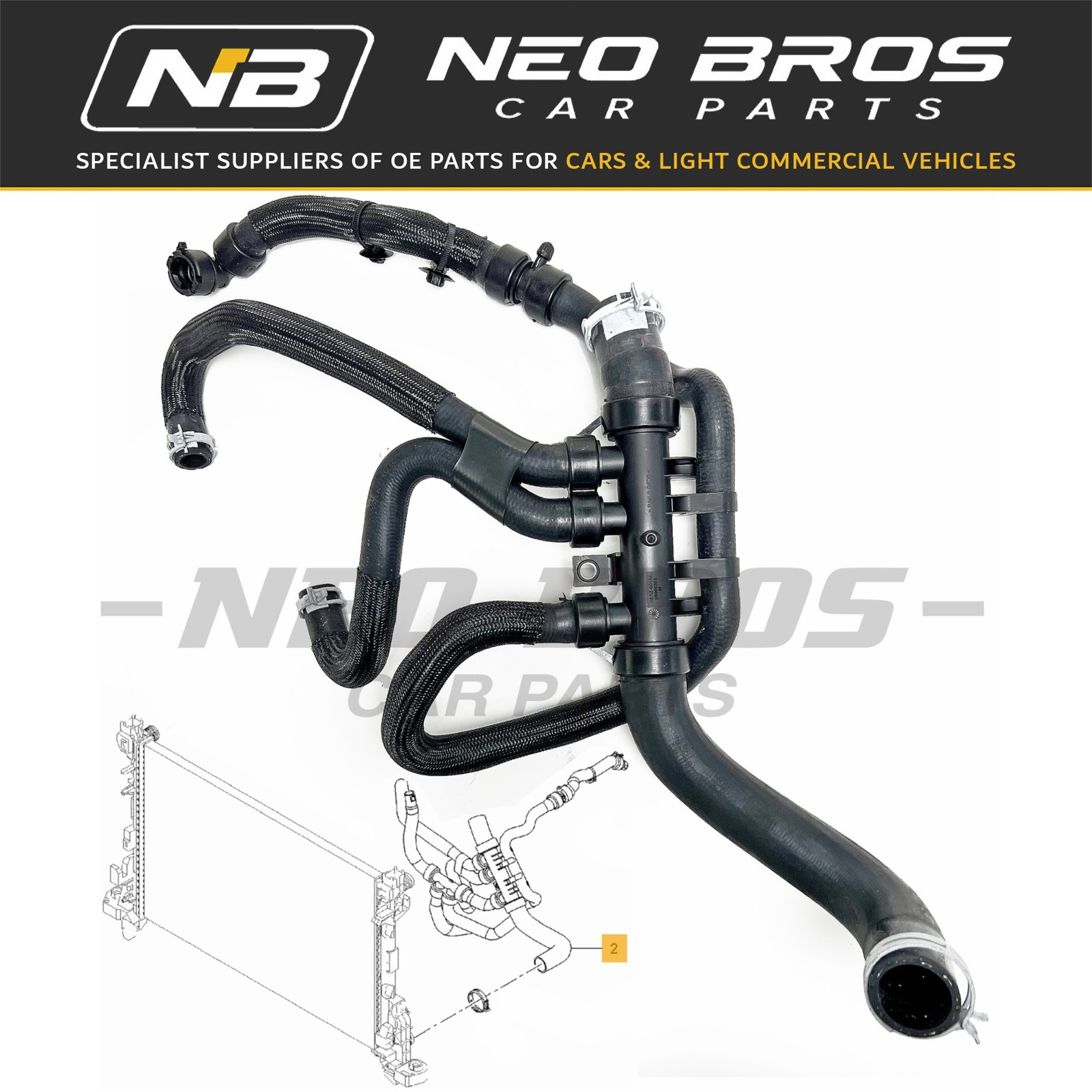 OE Radiator Outlet Hose, Renault Trafic III 14-19 1.6 dCi Bi-Turbo 215010400R
