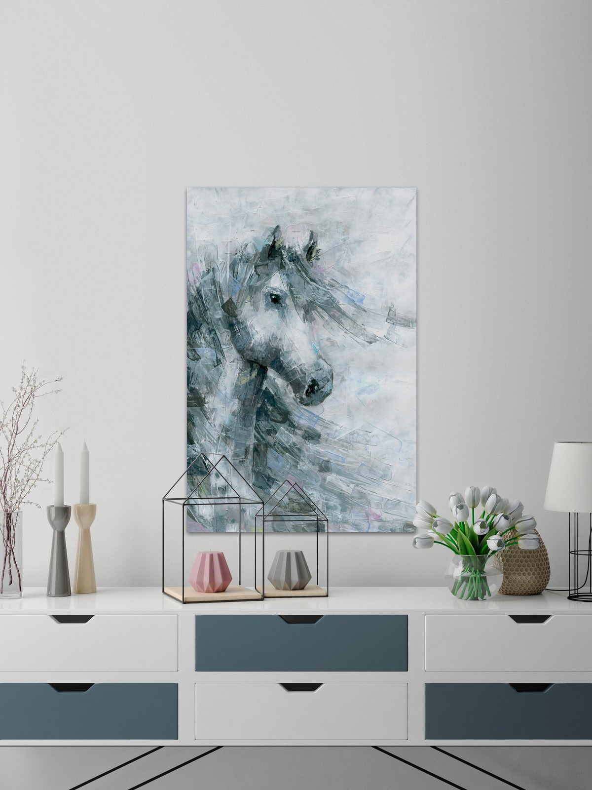 Marmont Hill Horse in the Wind Painting Print on Wrapped Canvas 30x45