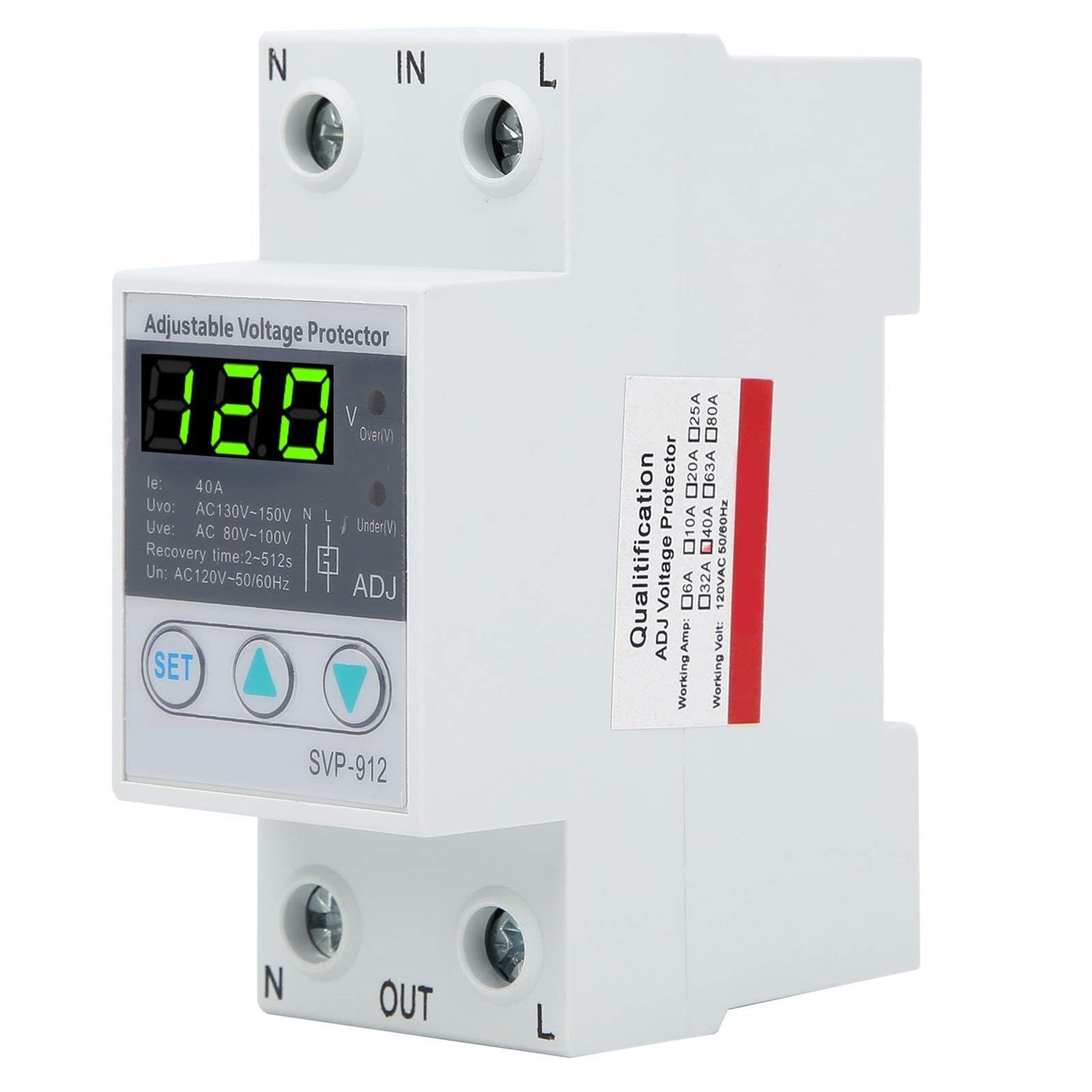 Undervoltage Protector 120VAC Self Recovery Adjustable Voltage Protective Dev...