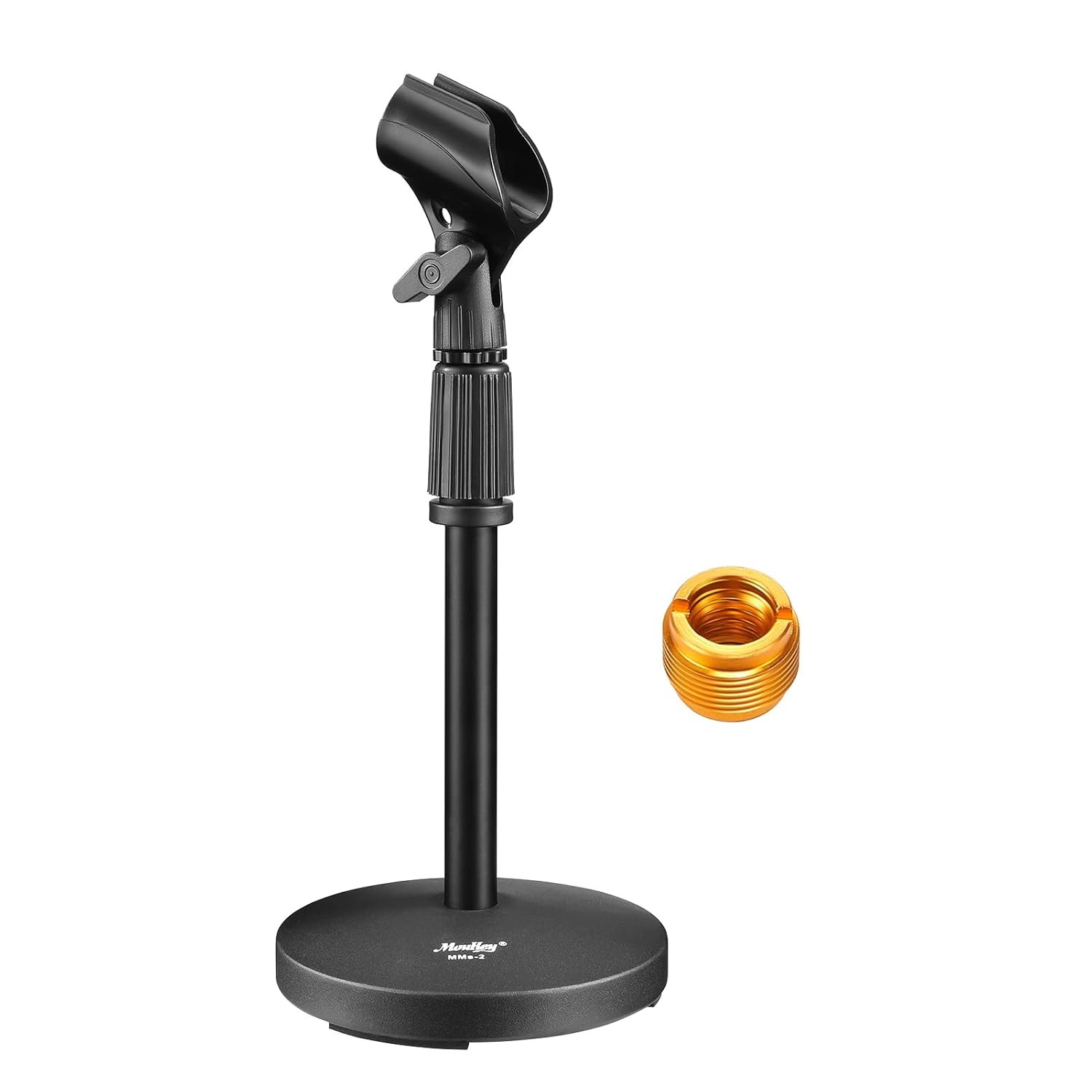 Desktop Microphone Stand, Moukey Upgraded Adjustable Table Mic Stand with Non-Sl