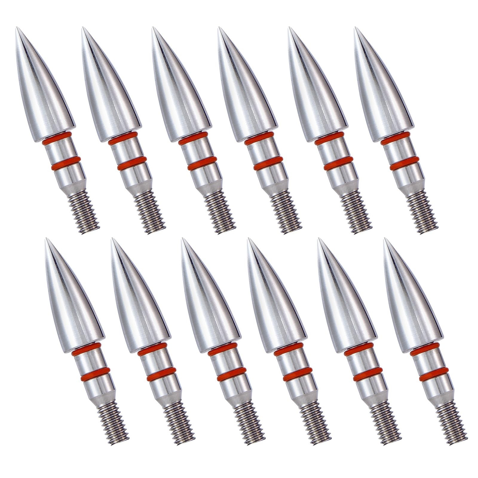 12Pcs Archery Field Points, 100/125/150/300 Grain Field Points, Screw-In Archery
