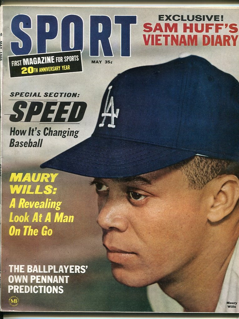 May 1966 Sport Magazine Maury Wills Dodgers  No Label NMT 79680