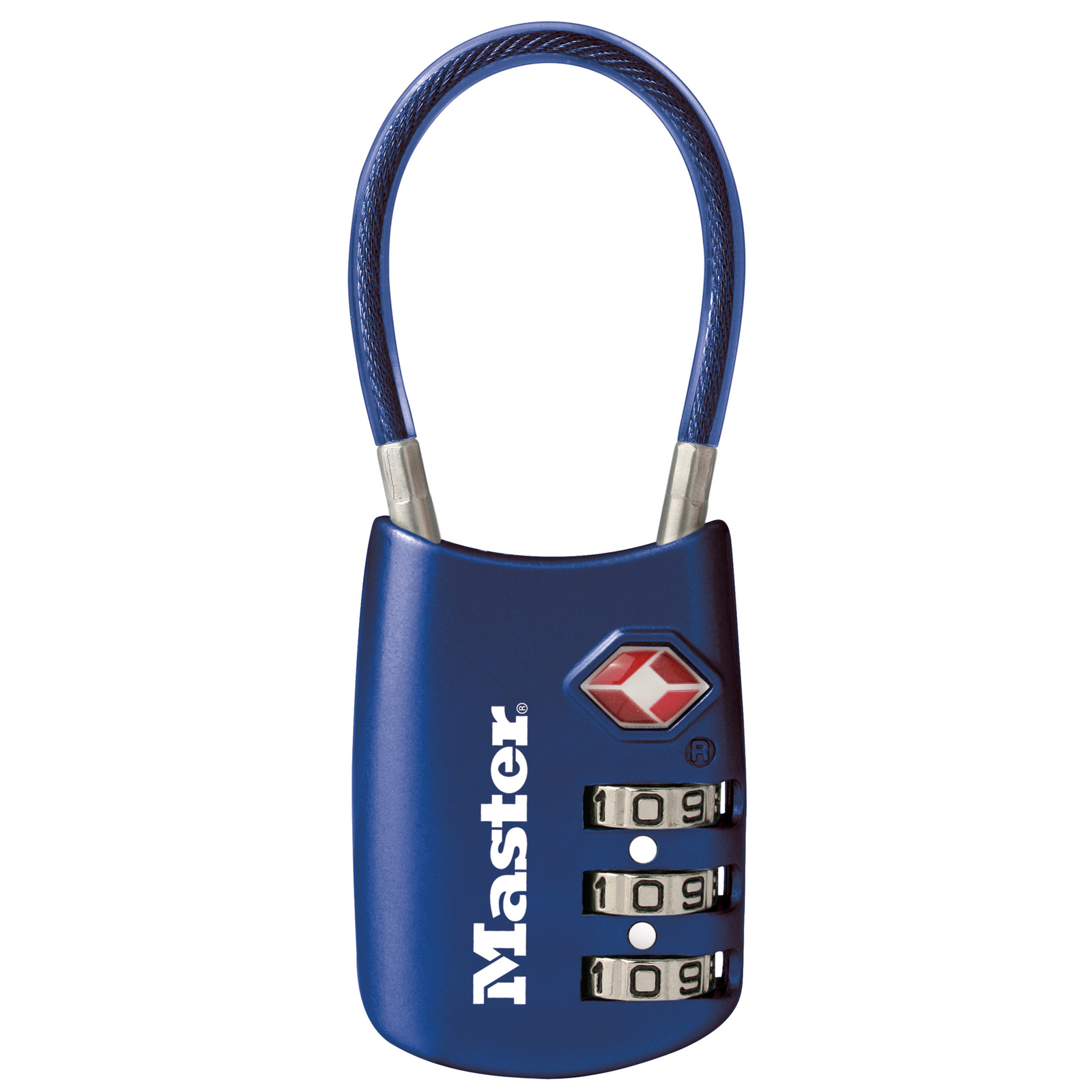 MasterLock Flexible Shackle Combination Lock Single Dial Durable Blue Matte