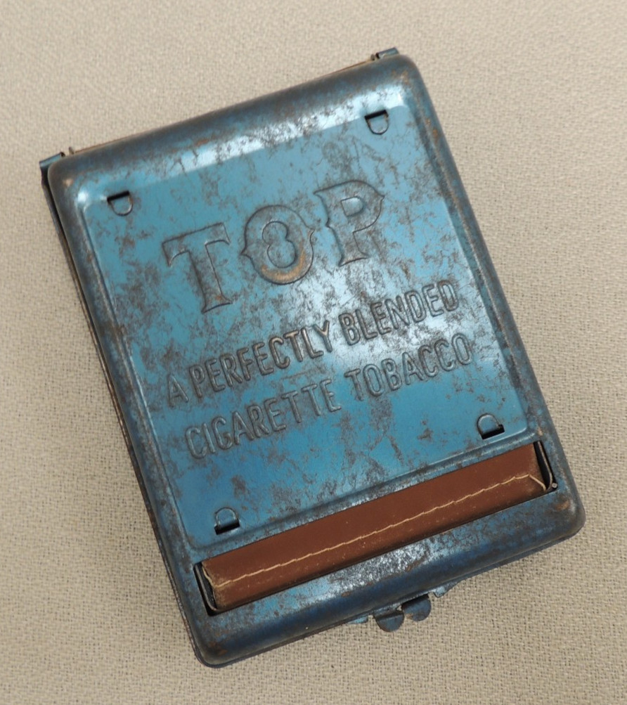 Vintage Top Cigarette Tobacco Roller Vintage Metal Blue