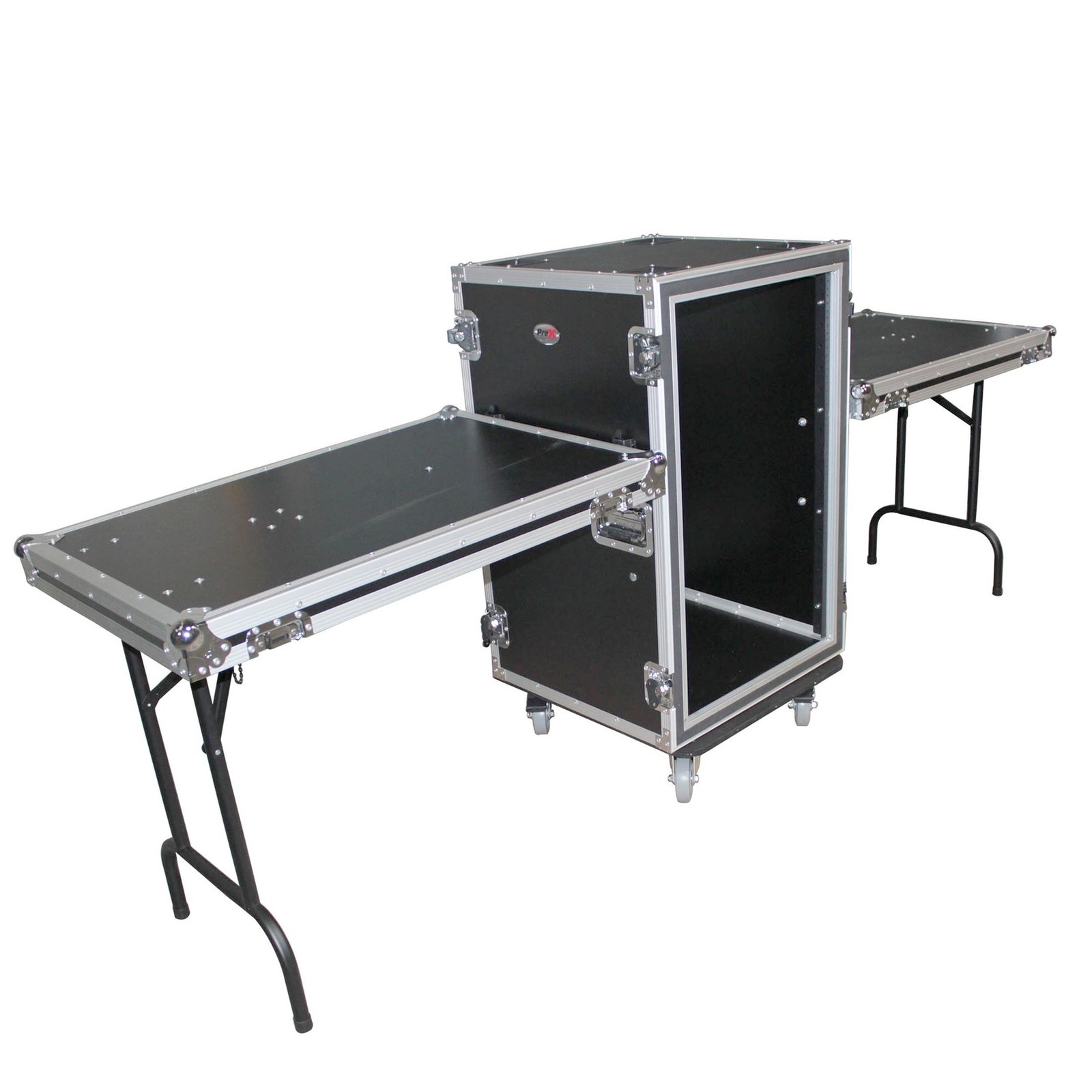 ProX T-18RSPWDT ATA Road Case For Amp Rack w/18U Space 20" Depth+Two Side Tables