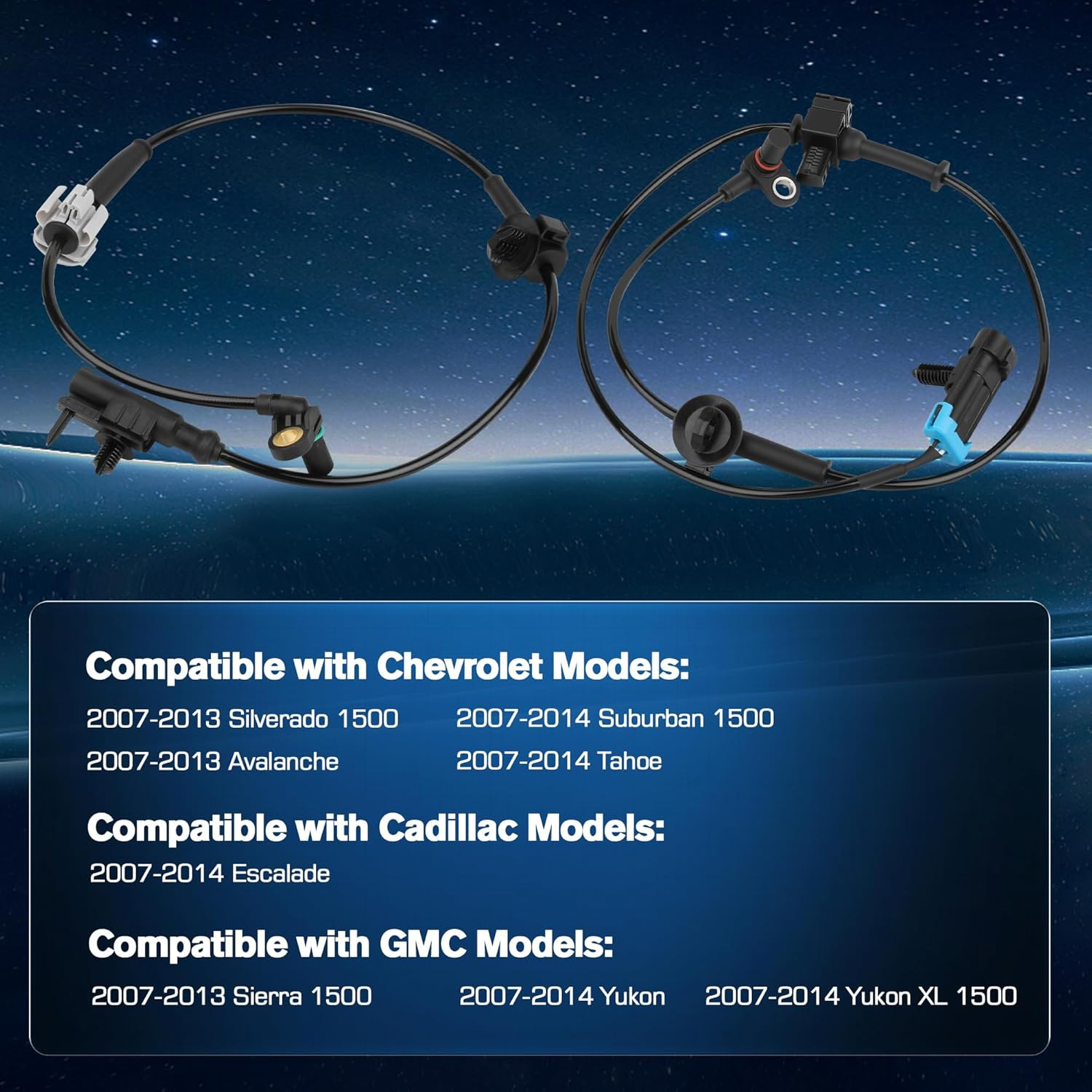 4PCS ABS Wheel Speed Sensor Front and Rear Left & Right Compatible with 2007-201