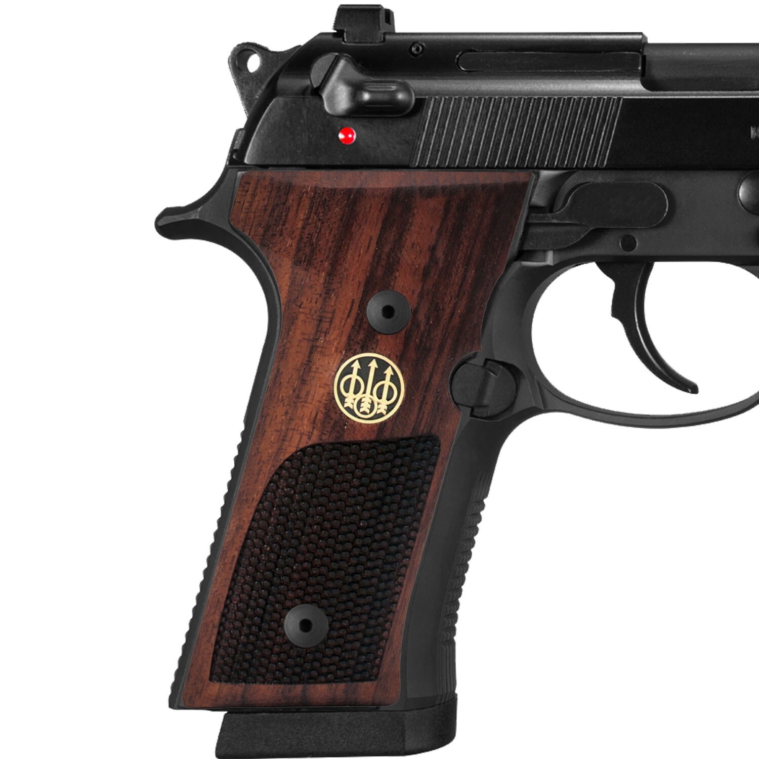 Beretta 92X Full Size Grips Turkish Walnut Wood Grip New SET Handmade Metal Logo