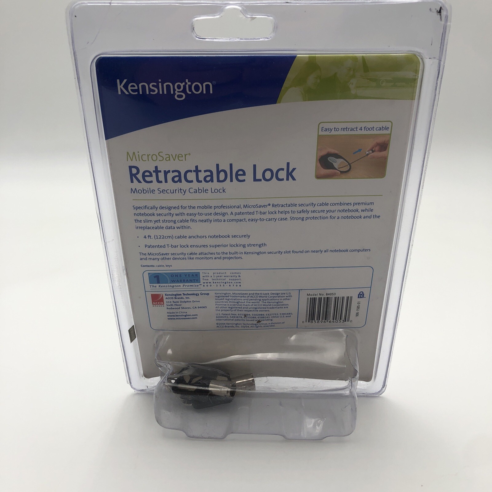 NOS Kensington MicroSaver Retractable Mobile Security Lock READ