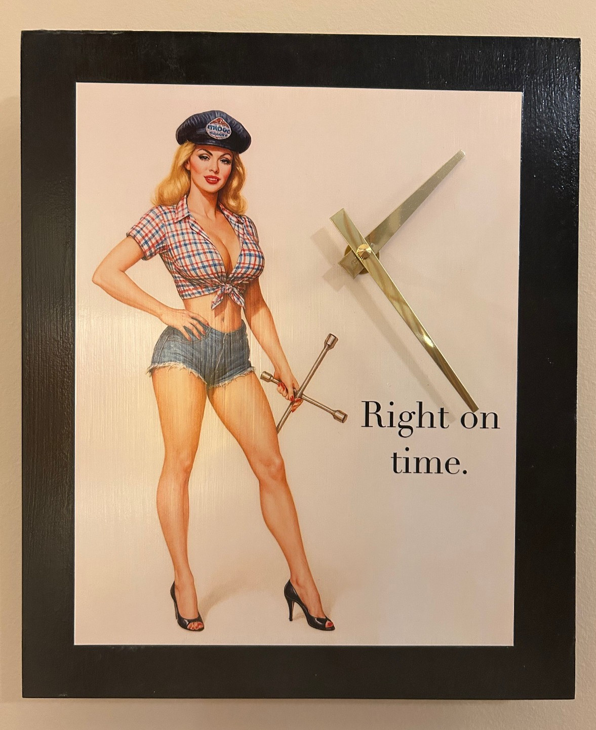 Collectible Original Sexy Pinup Car auto Chevy Ford Mopar Corvette GM Wall Clock
