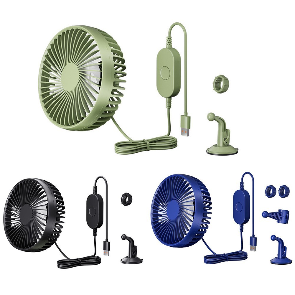 Efficient Car Fan for 12V 24V Systems with Adjustable Speeds and Rotation