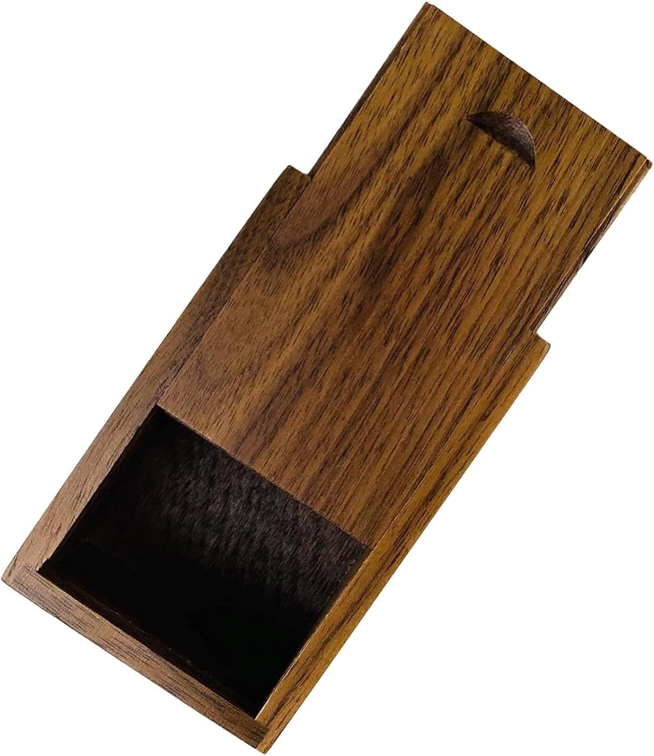 Small Wooden Box with Sliding Lid Walnut Wood Box with Lid Top for Wedding Gifts