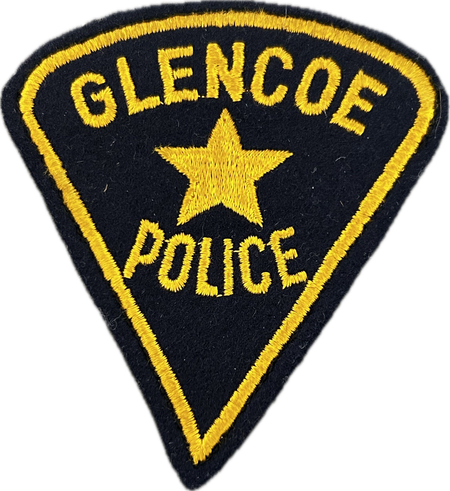 VINTAGE FELT ILLINOIS IL GLENCOE POLICE DEPT PATCH COOK COUNTY #KP CHEESECLOTH