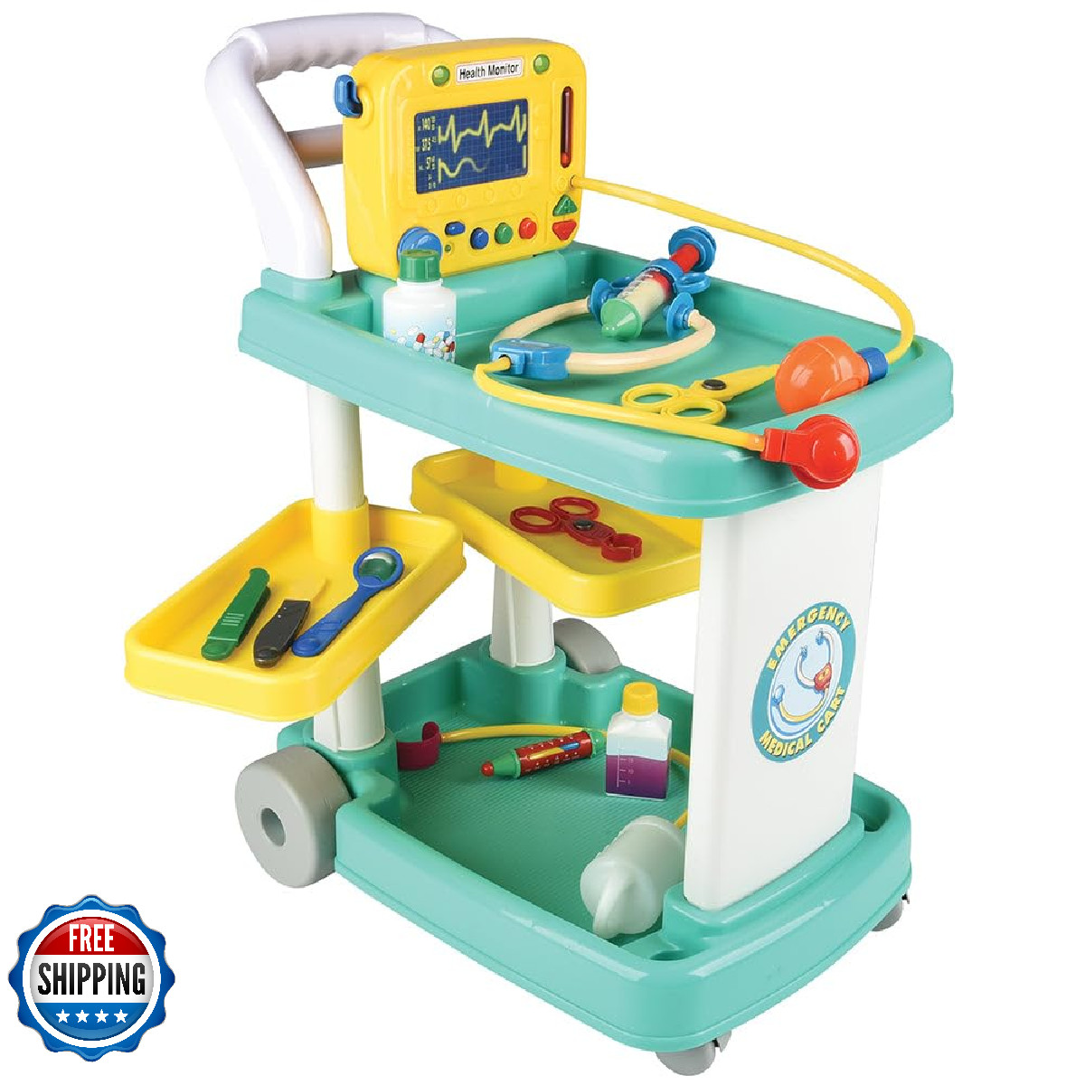 Constructive Playthings Deluxe Doctor Kit for Toddlers 3-5, Pretend Play Toy Set