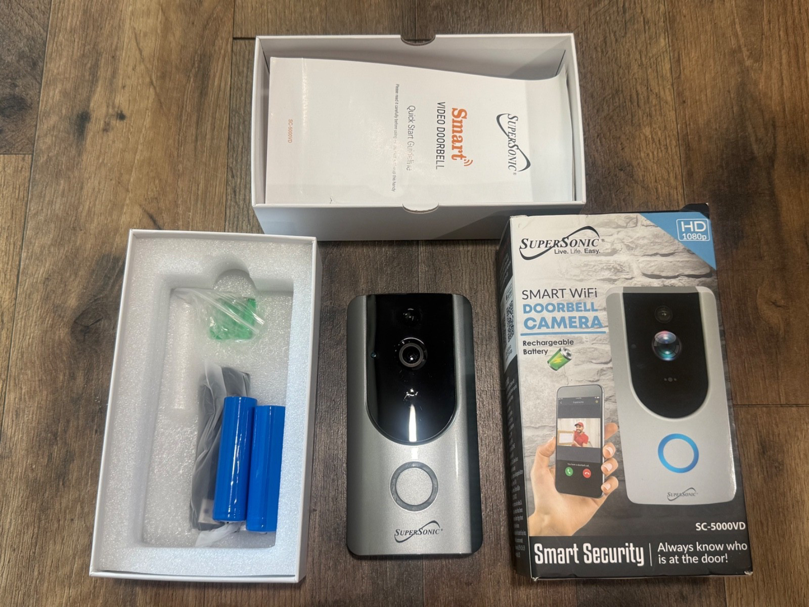 Supersonic SC-5000VD Smart WiFi Video Doorbell Camera HD 1080p Night Vision