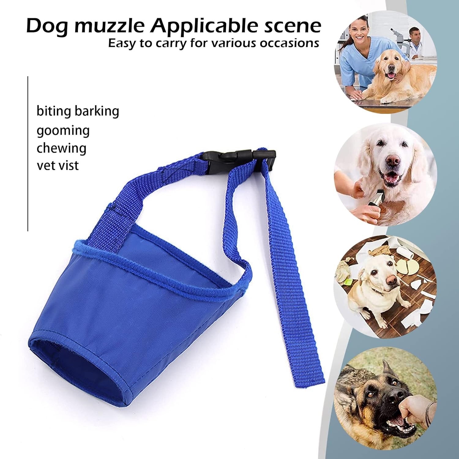 Dog Anti-Bark Bite Muzzle Adjustable Nylon Pet Dog Muzzle Size 1-7 For All Dogs
