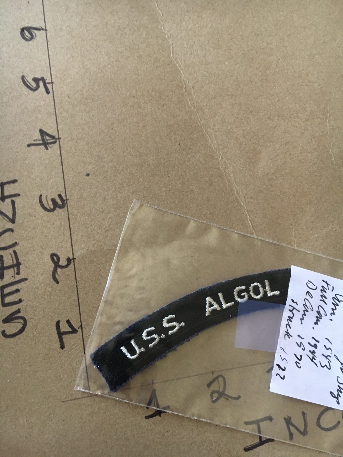 US NAVY SHOULDER STRIP TAB *** rocker *** Patch USS Algol
