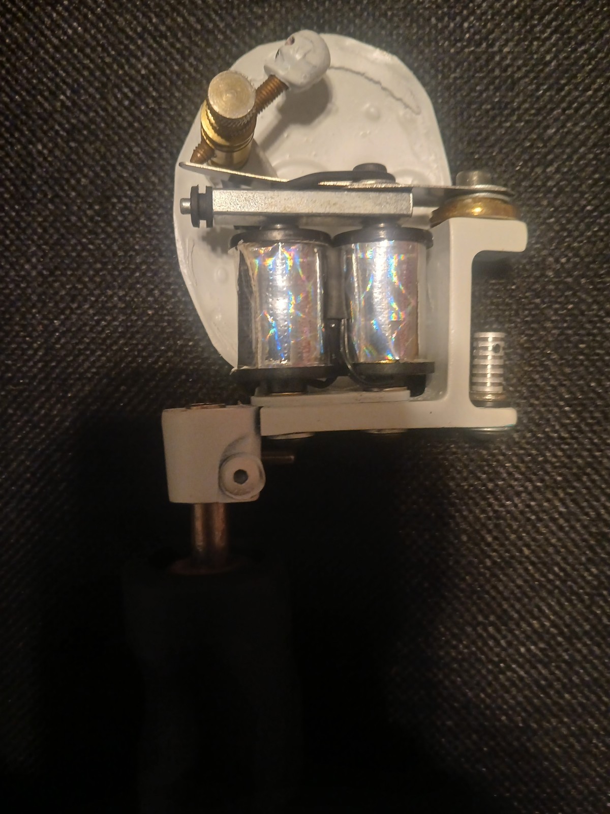 Durable Coil Tattoo Machine with Decorative Mask Design, Customized, White Black