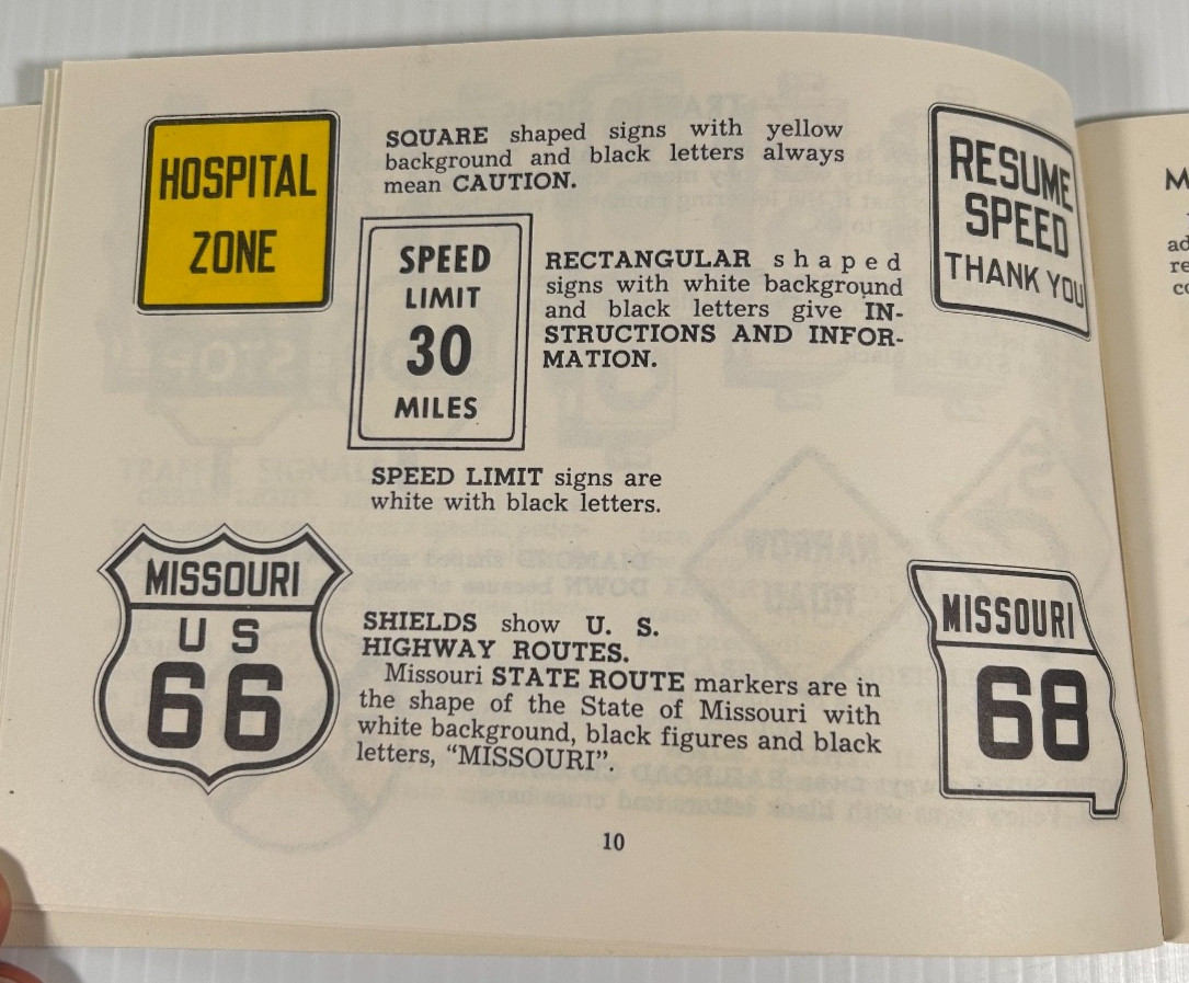Missouri Drivers Guide Manual Vintage c1952 Excellent Condition