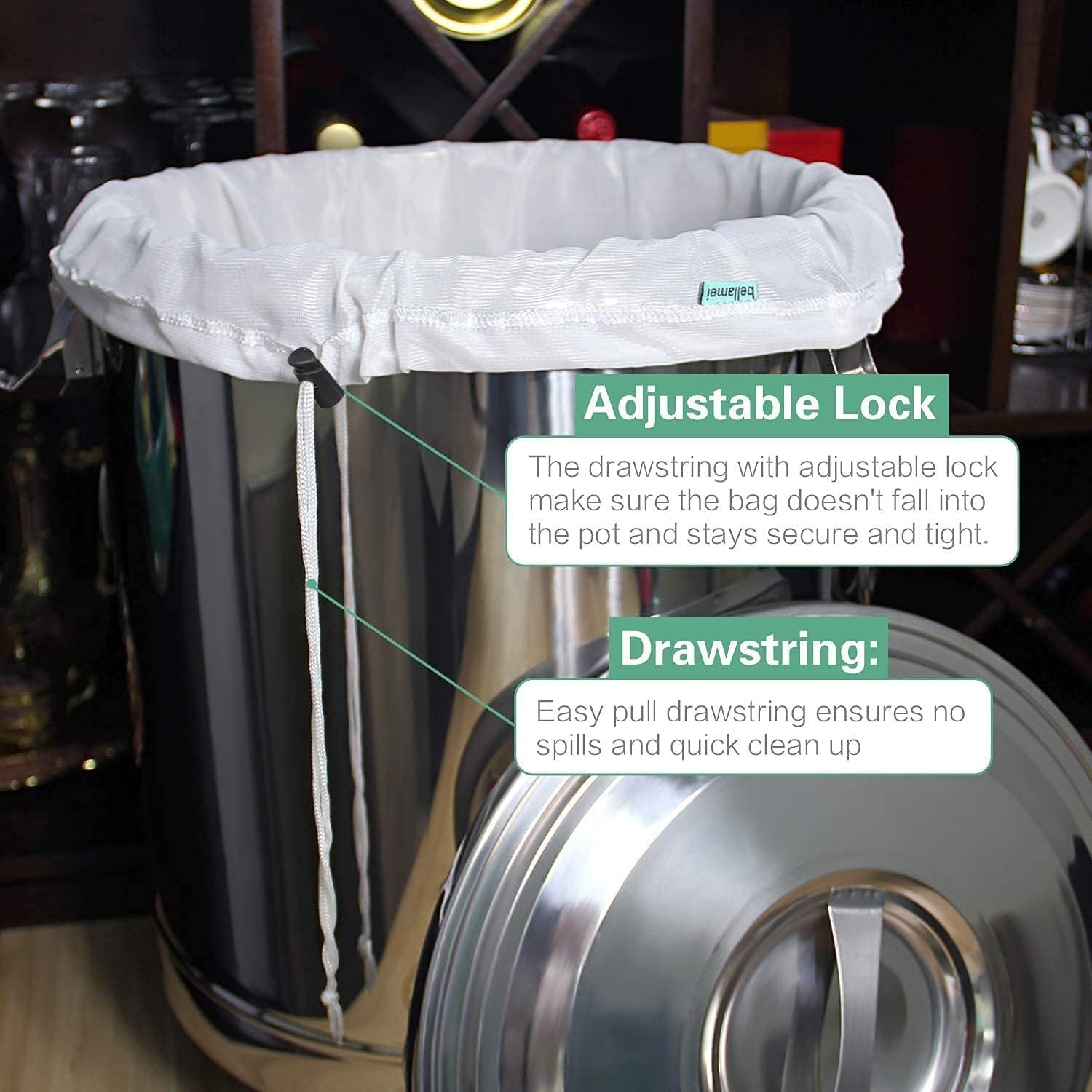 Extra Large Reusable Brew Bags 250 Micron for Cider Wine Press Straining (2