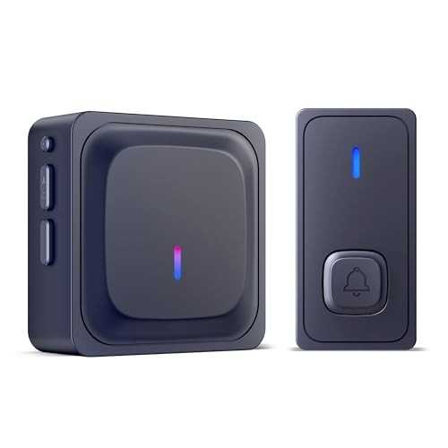 Wireless Doorbell, Waterproof Door Bell Easy 1 Receivers 1 Button Black