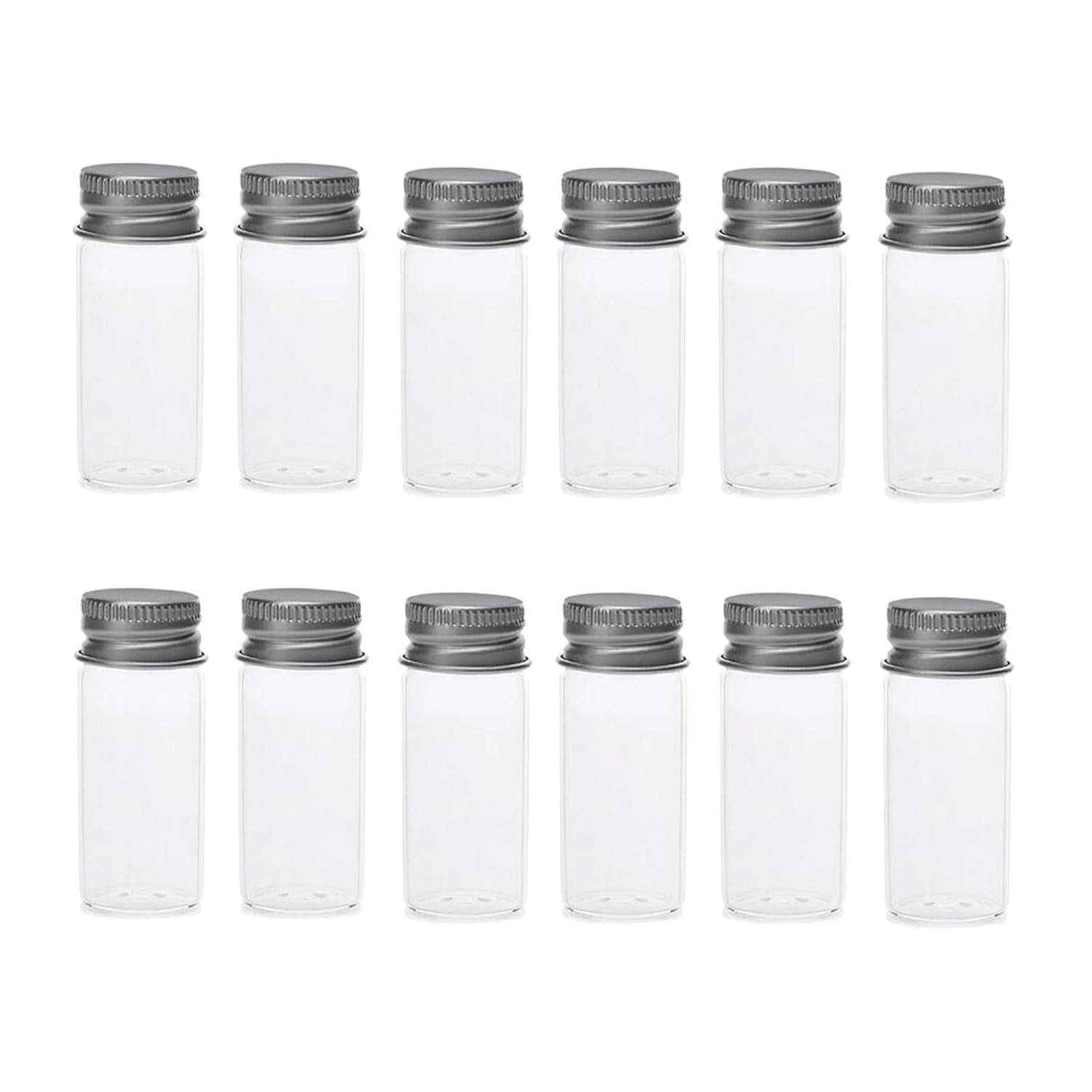 12PCS 15Ml Clear Empty Small Glass Storage Oil Vials Test Bottles with Aluminum