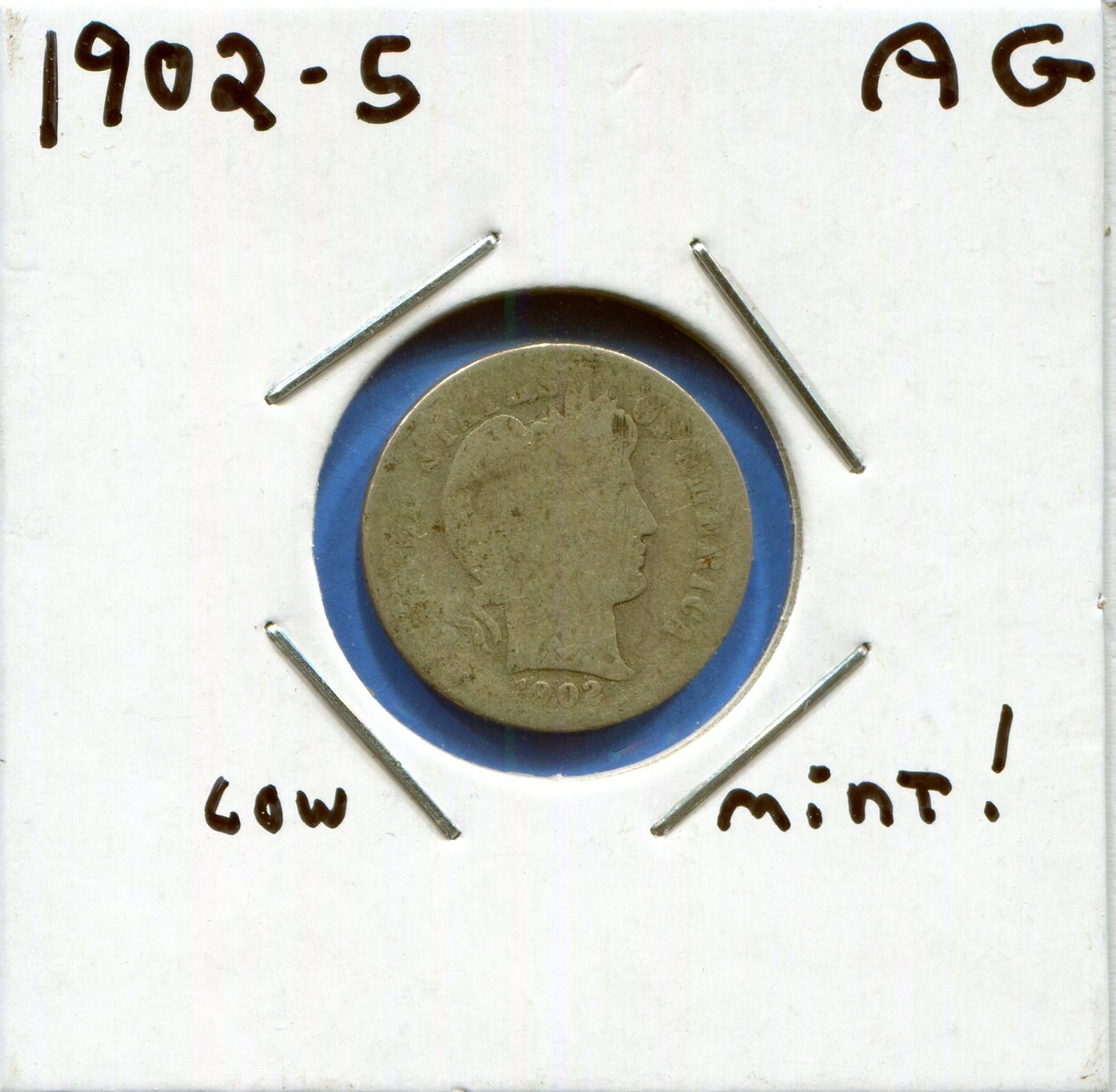 W@W 1902-s  Barber Dime, ( Tougher Date !!!! ) AG  !!!!!!!!!!