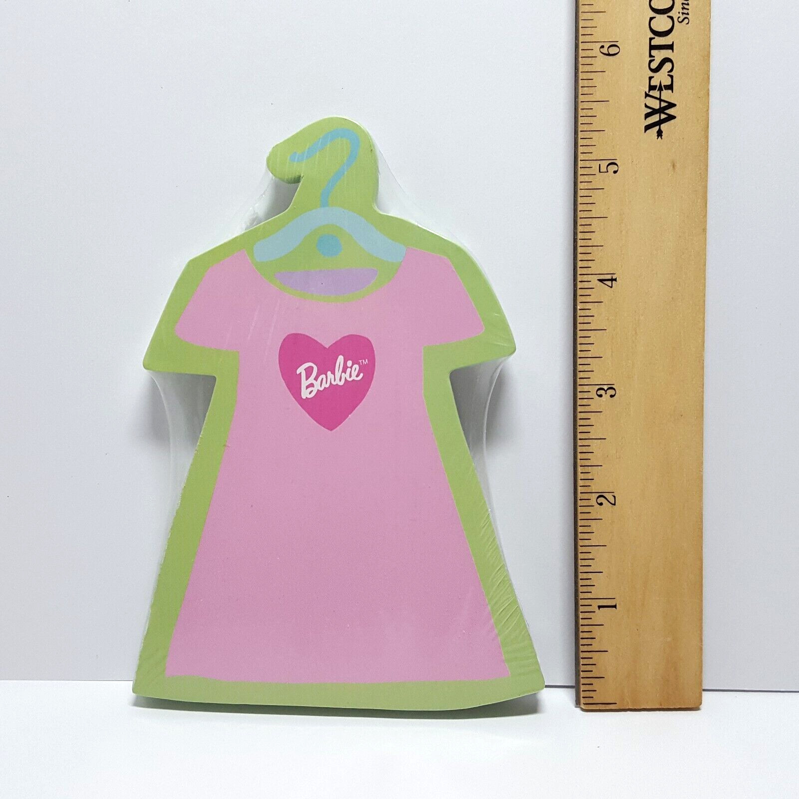 1999 Mattel Punch BARBIE Pink Dress Shaped with Logo 5.25" Paper Notepad