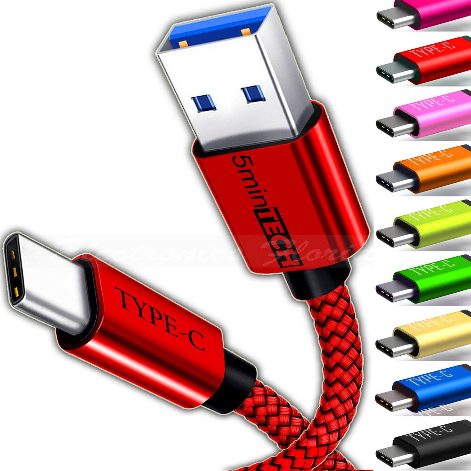 LOT Braided USB TYPE C Cable Cord Charger for Samsung S10/S10+ S9/S9+/ Note9/8