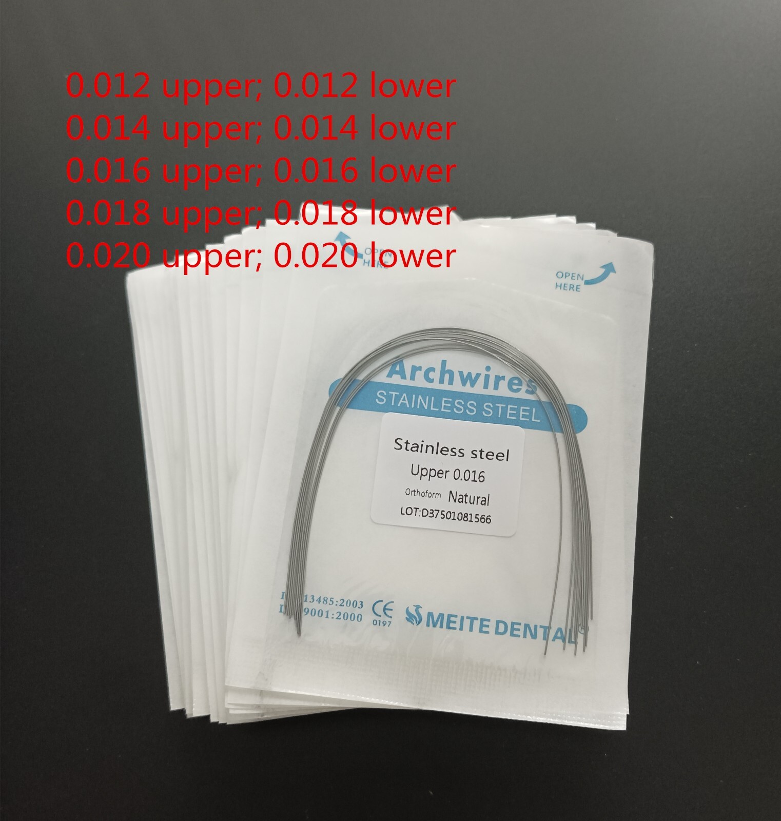20Packs Dental Orthodontic Stainless Steel Arch Wires Round Wire Natural Form