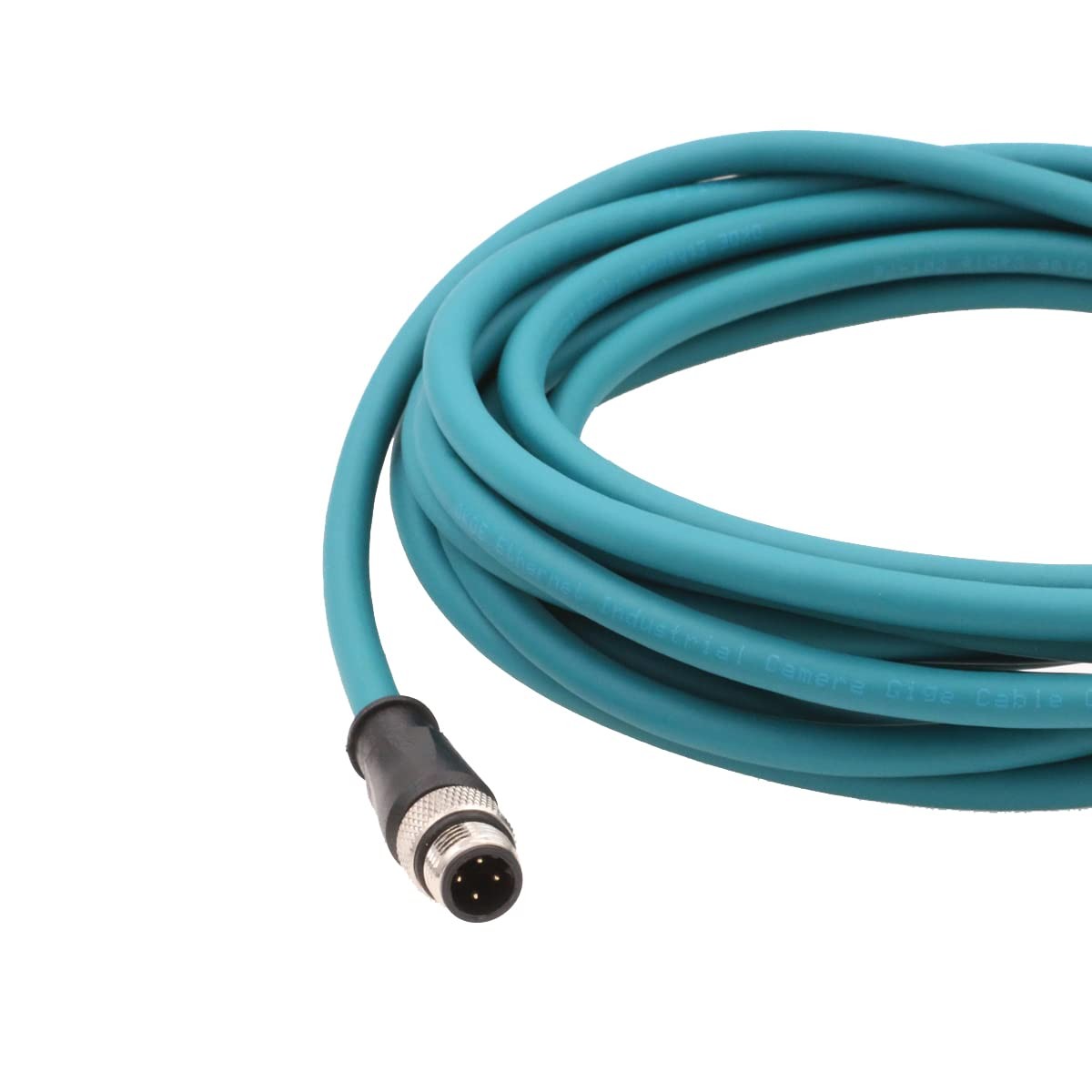 M12 Ethernet Cable D-Code 4 Pin Male to RJ45 Connector High Flex Cat5e Shield...