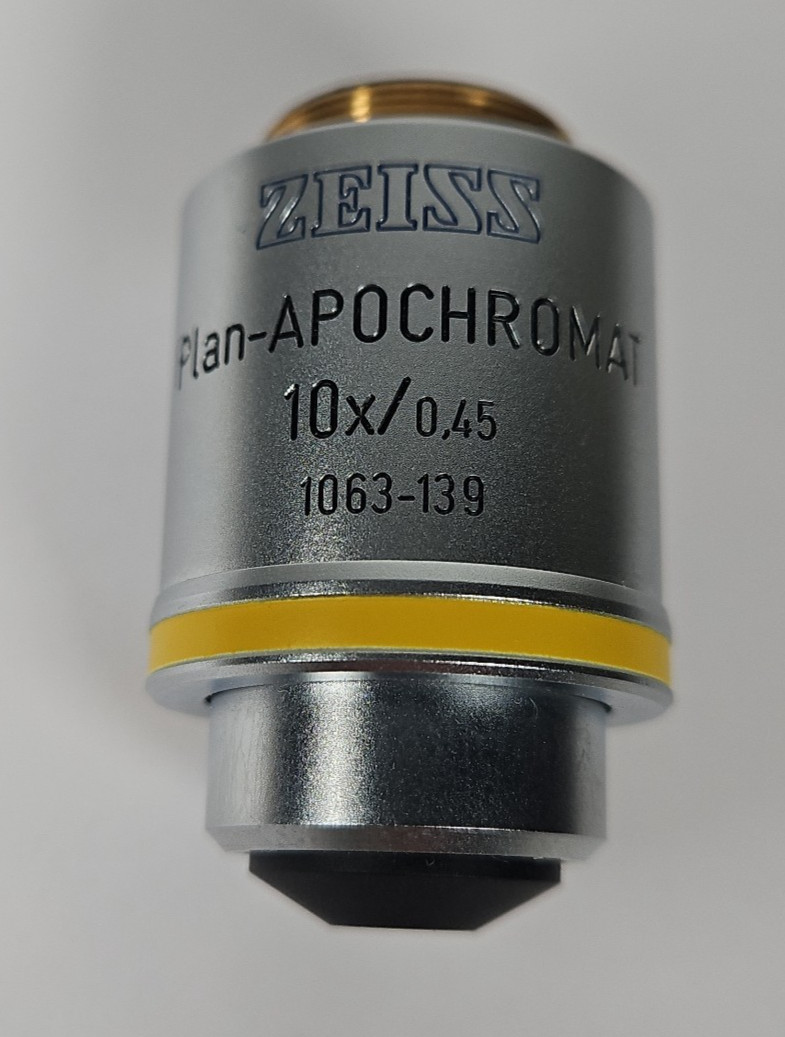 Zeiss 1063-139 Plan-Apochromat 10x/0.45 ∞/0.17 Microscope Objective Lens RMS