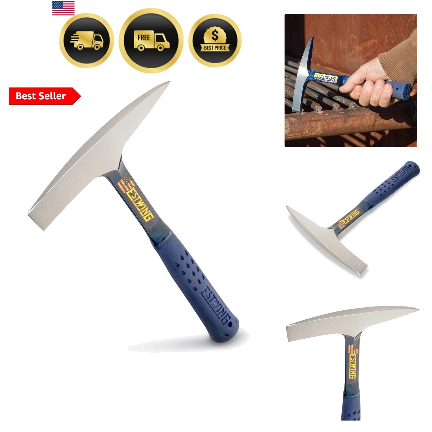 Welding/Chipping Hammer - 14 oz  Made Slag Removal Tool with Forged Steel Con...
