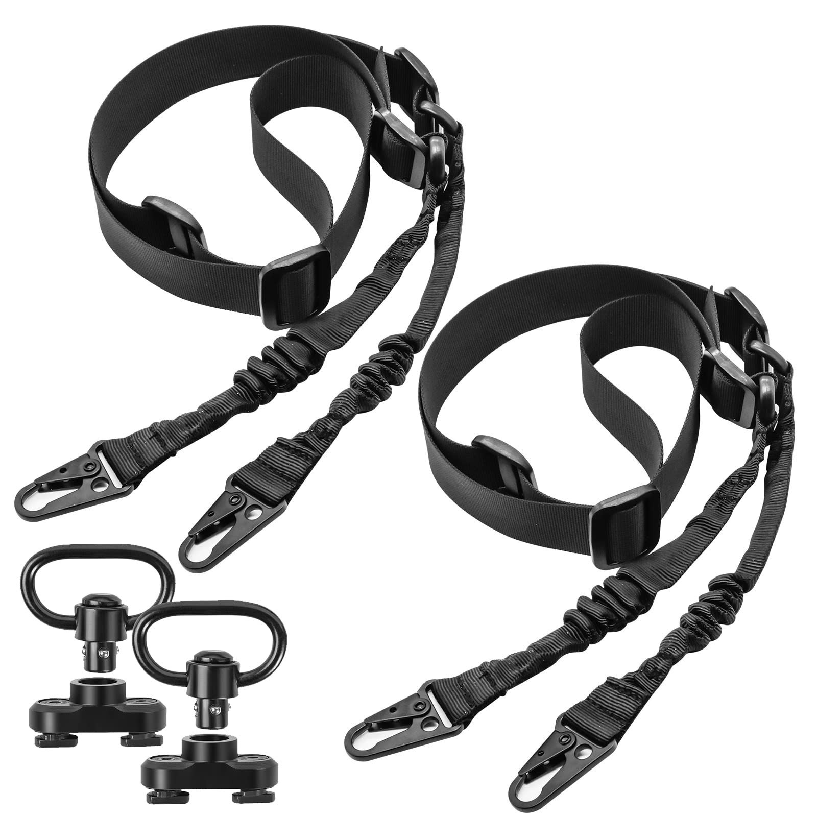 2-Pack Sling with Metal Hook Adjustable Length 1.25” & 2-Pack Sling Swivel