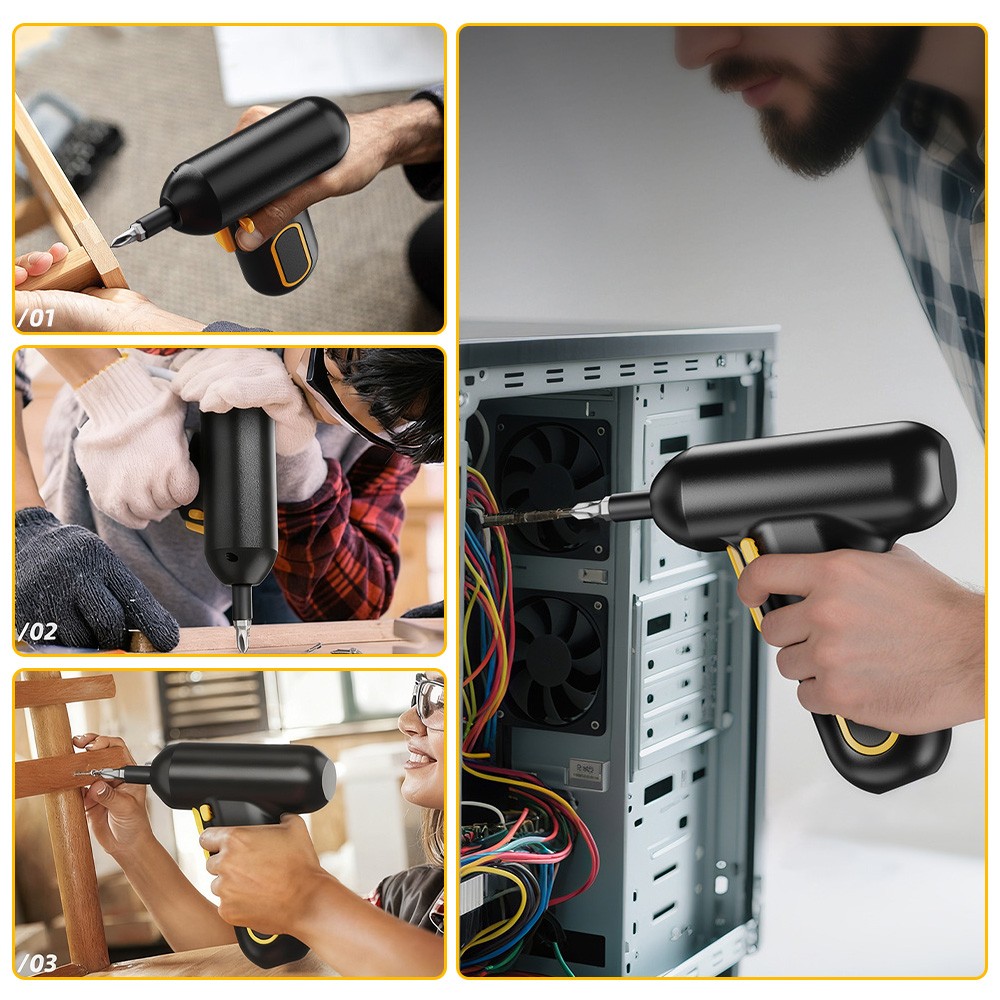 Electric Screwdriver Kit, 5Nm Screw Gun Rechargeable Maintenance Household Tool