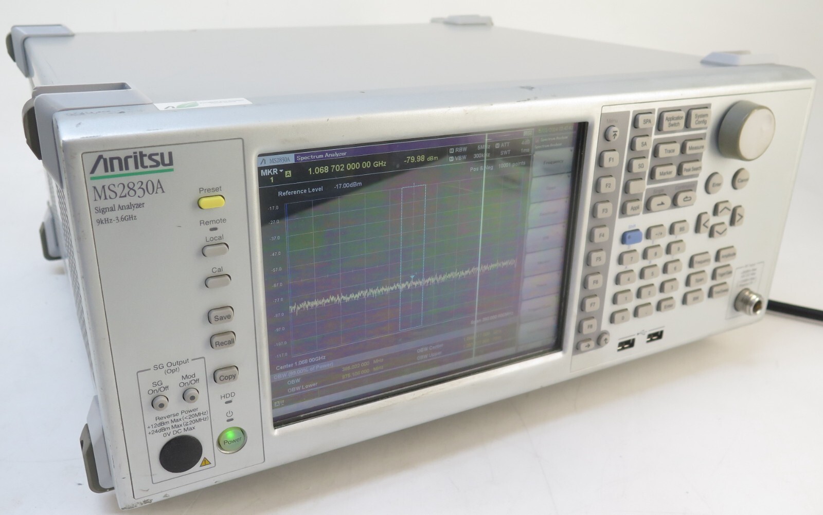 Anritsu MS2830A - Spectrum, Signal Analyzer 9kHz to 3.6GHz, 040, Line on Display