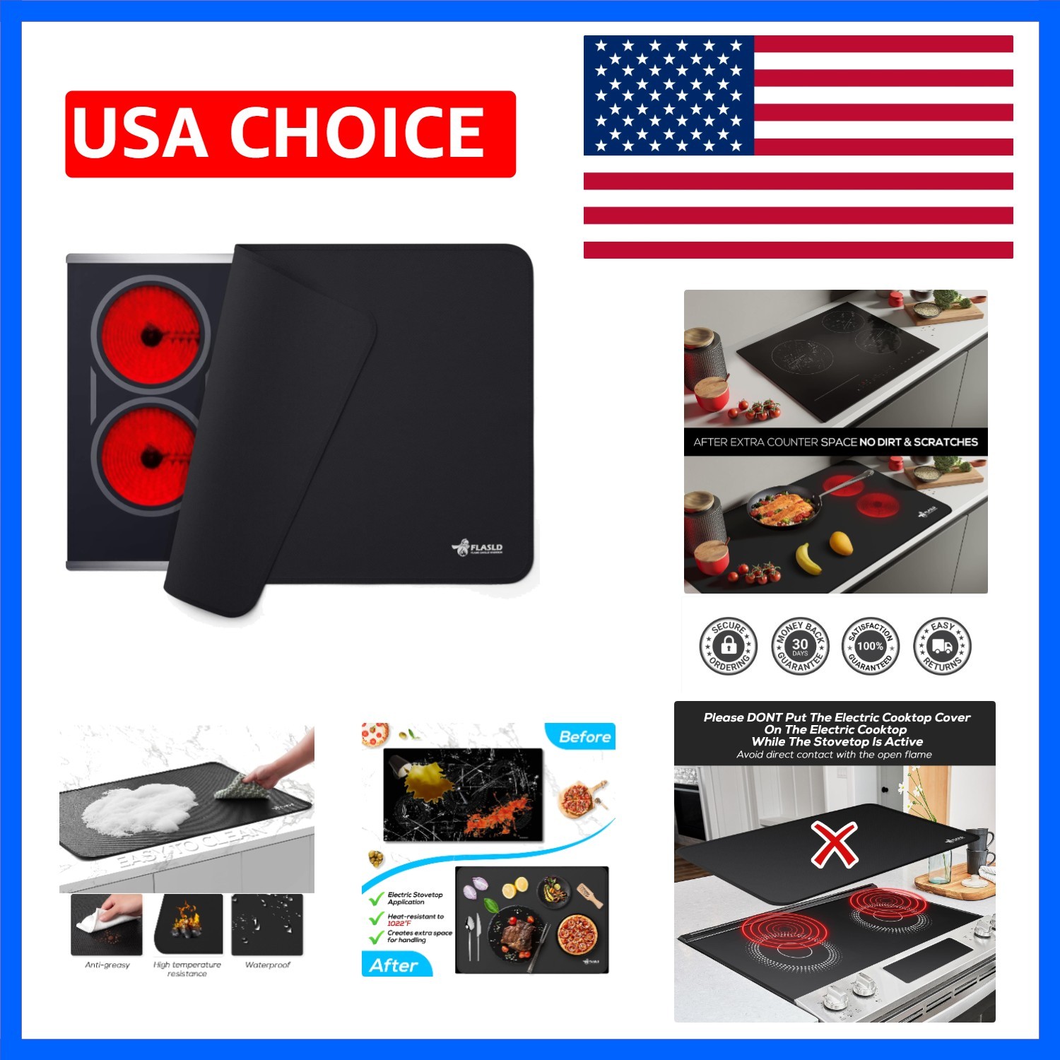 Fireproof and Waterproof Stove Top Covers, 21×29.5 inch Electric Glass Top St...