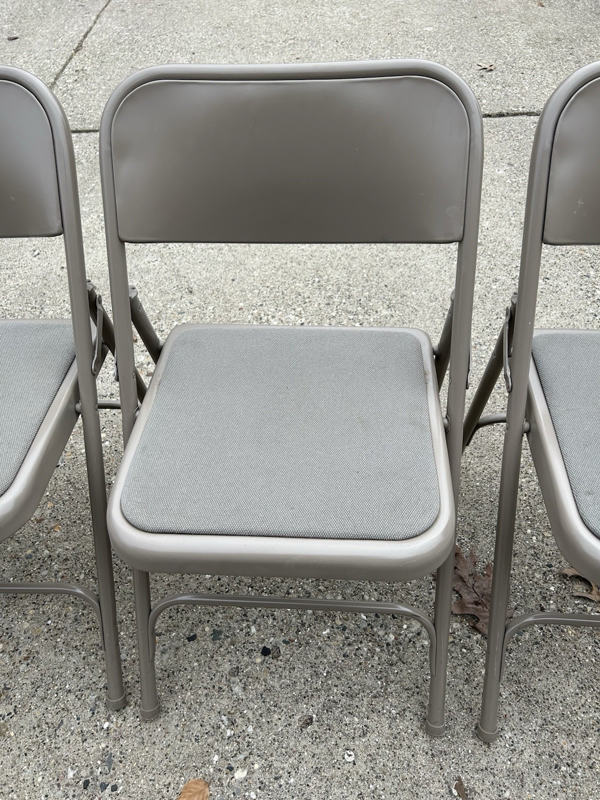 4 Samsonite Vtg Metal Folding Chairs Model 2800 Sage