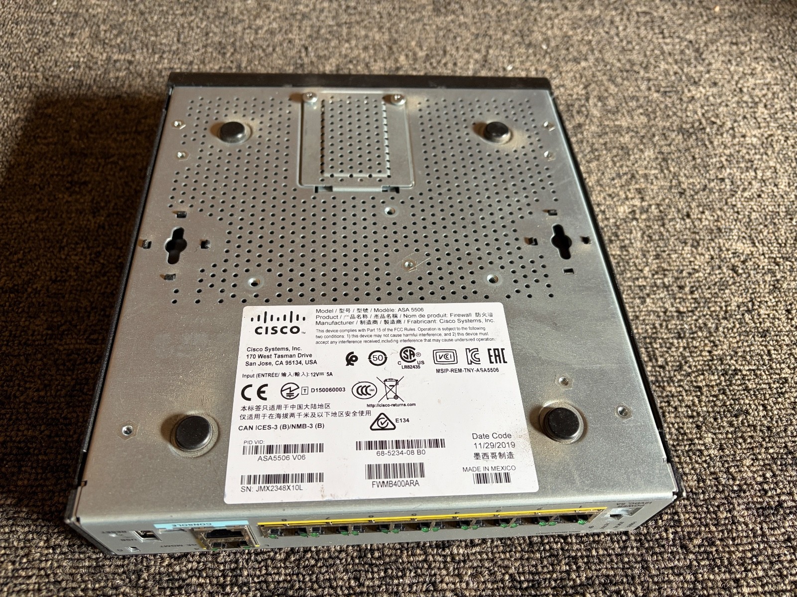 Cisco ASA5506-K9 Network Security Appliance 5506-X Firewall