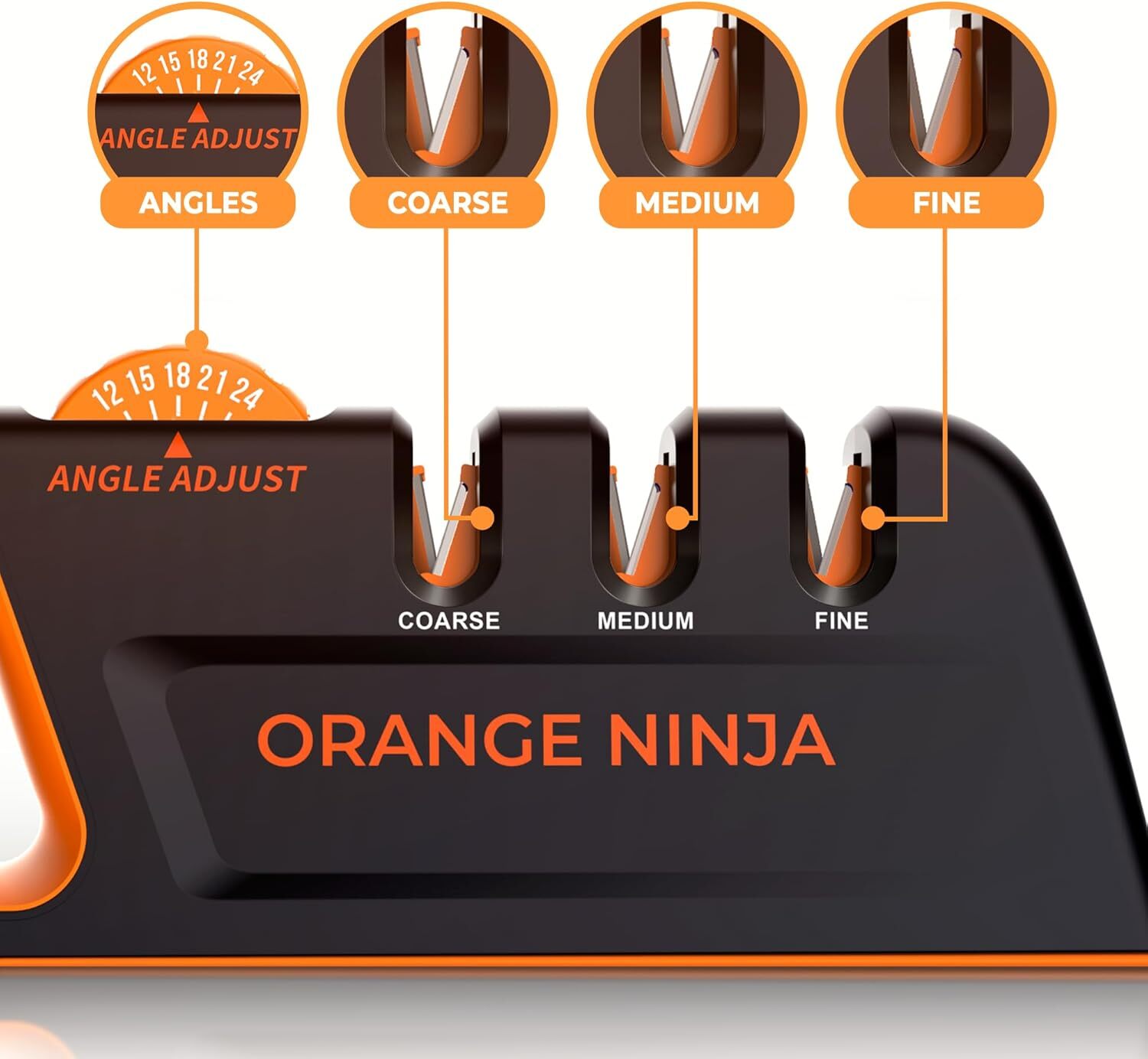 Knife Sharpener - 5 Adjustable Sharpening Angles - Handheld and Sharpener