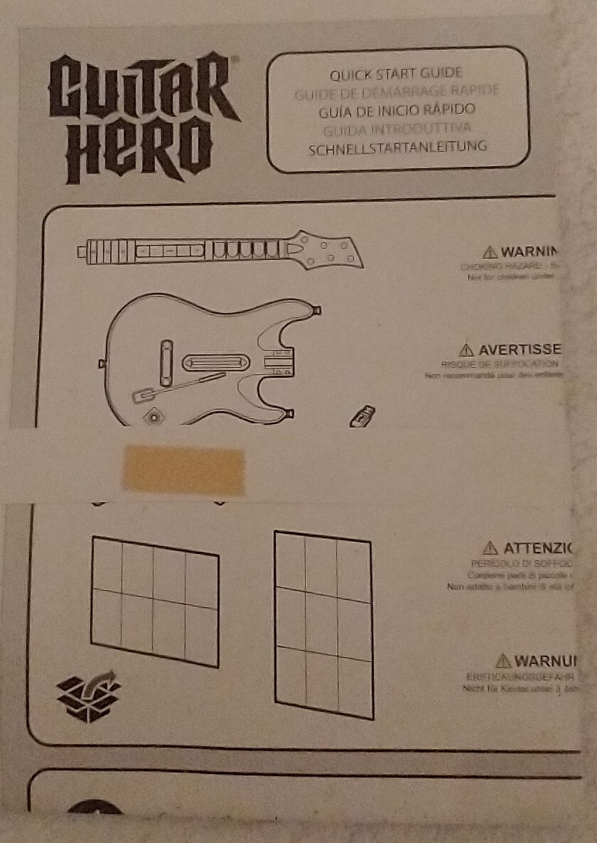 Activison guitar hero instructions pamplet 2007-2009 PS 2-3